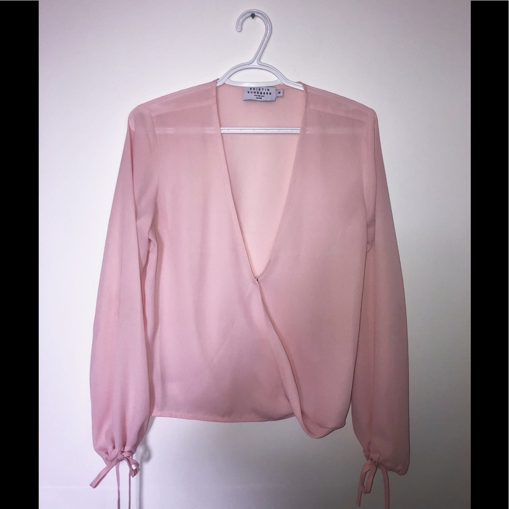 Pink long sleeve blouse